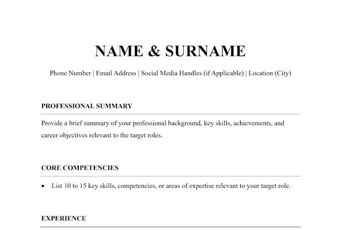 write you CV which stands out